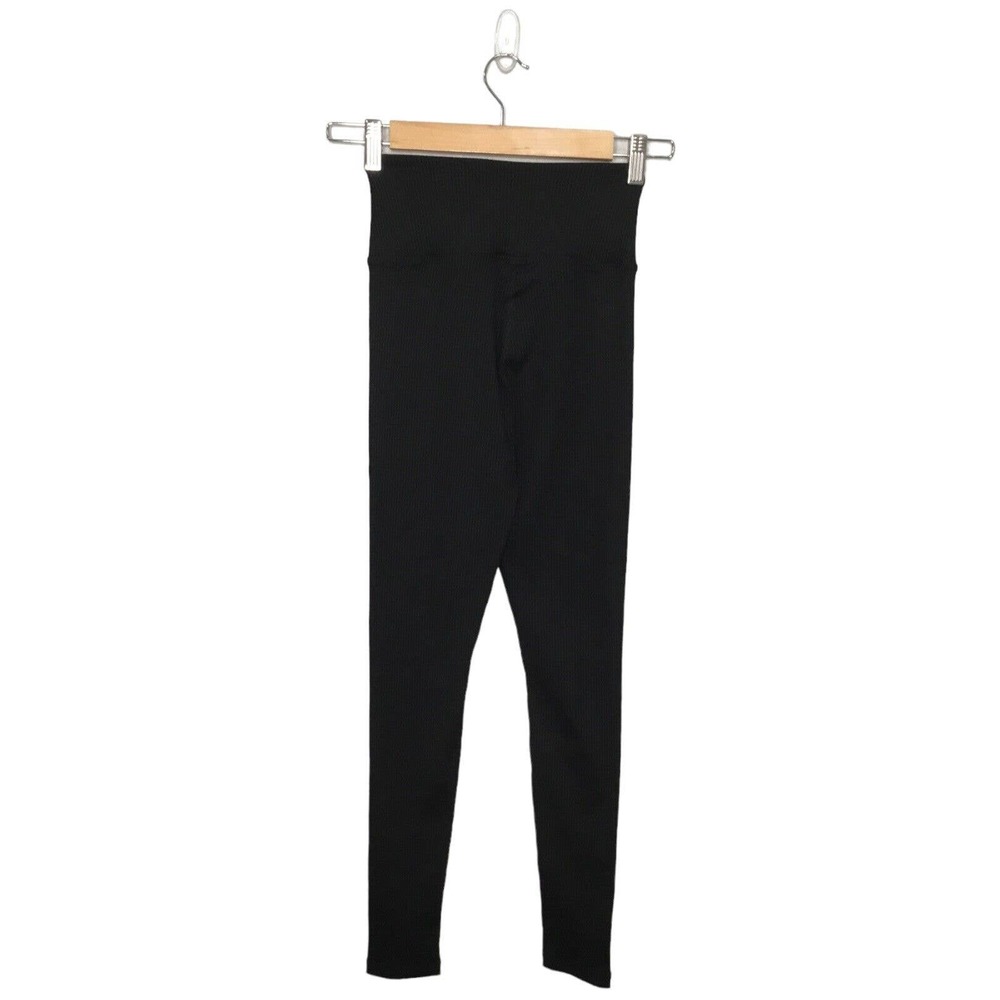 Year of Ours Veronica Ribbed Leggings Cross Waistband Dance Yoga Black M - Picture 2 of 7